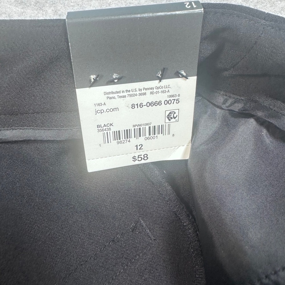 Worthington Womens Black Pleated Ankle Pants Size 12 NWT Tapered Slit Hem Dress - Picture 8 of 10